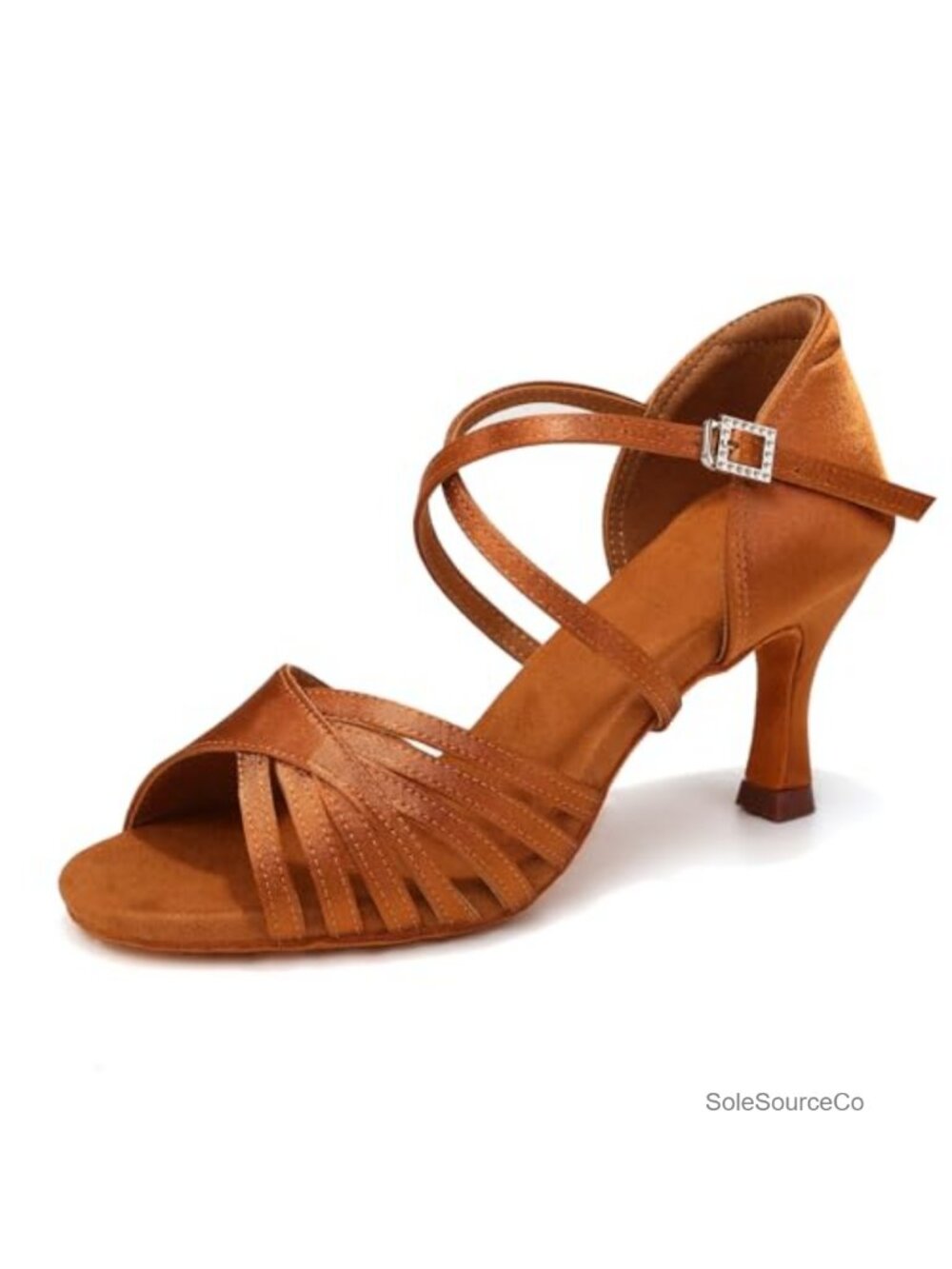 Women's Satin Latin Dance Shoes Salsa Ballroom Practice Heels